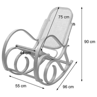 Chaise à bascule automatique en bois massif, fauteuil à bascule, avec siège en rotin, pour télévision