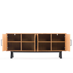 <span class=keywords><strong>Buffet</strong></span> <span class=keywords><strong>scandinave</strong></span> en MDF PB avec compartiments ouverts à fermeture douce et pieds en métal pour table console de salle à manger - Product Image 4