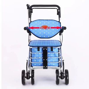 Carrito de Compras Plegable de Aleación de Aluminio con 4 Ruedas, Ligero y Portátil, Ayuda de Movilidad para Personas Mayores - Product Image 1