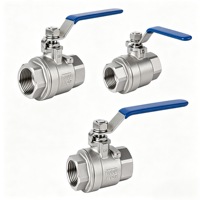 Vanne à boisseau sphérique manuelle en acier inoxydable 304, 2 pièces, filetage femelle, pour eau, gaz, huile, taille 3/4" PN16 0~150°C, OEM disponible