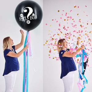 Globo negro de 36 pulgadas <span class=keywords><strong>para</strong></span> niño o niña con confeti rosa y azul <span class=keywords><strong>para</strong></span> Baby Shower Género Reveal Globos Ideas Decoraciones <span class=keywords><strong>para</strong></span> fiestas - Product Image 4