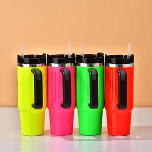 Gobelet isotherme extérieur en acier inoxydable avec poignée et paille, personnalisable avec logo, 30oz et 40oz, modèle H2.0 - Product Image 2