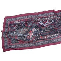Hijab long en mousseline de soie pour femmes musulmanes malaisiennes, motif floral ondulé, couleurs dégradées, toutes saisons