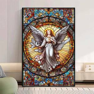 Pintura en lienzo de la Virgen Marí<span class=keywords><strong>a</strong></span> con alas, decoración del hogar, arte de pared colgante, pintura religiosa sagrada, decoración del hogar y la Iglesia - Product Image 1