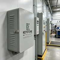Boîtier de distribution électrique sur pied personnalisé, boîtier vide avec plaque de montage, coins arrondis, en métal