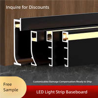 Système d'éclairage linéaire pour plinthe en alliage d'aluminium avec bande LED, finition anodisée, installation facile, hôtel, appartement