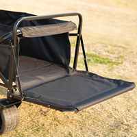 Chariot de camping pliable en acier carbone robuste, antidérapant, gravé au laser sur mesure, à quatre roues, pour usage extérieur et garage