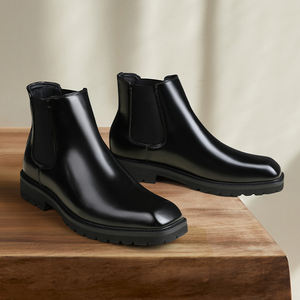 Chaussures habillées élégantes en cuir Chelsea mi-hautes pour hommes grandes tailles, style Richelieu, à lacets, mocassins, bottes pour l'hiver, l'été et le printemps - Product Image 2