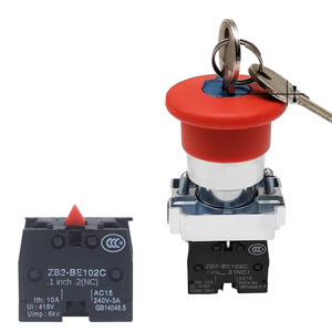 YHBS-XB2-ZS22ZK Push <b>Button</b> Emergency Stop Switch with Key 22mm Aperture IP65 10A Industrial Control - Product Image 5