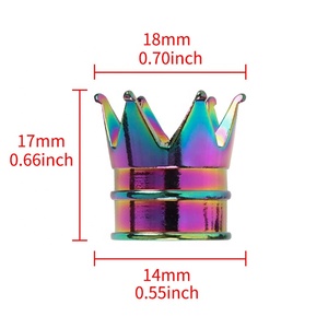 Tapas de Válvula de Neumático Crown, Universales para Coche, Motocicleta, Bicicleta, Multicolores, Juego de 4 Piezas - Product Image 3