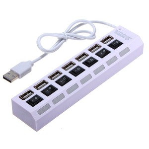 Ports 7 Port <b>Usb</b> 2.0 Hub With Individual <b>Switches</b> High Speed Data Transfer For Computer Desktop Laptop Use - Product Image 5