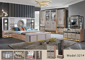 Ensemble de meubles de <span class=keywords><strong>chambre</strong></span> à coucher de luxe en bois et cuir, lit king-size, <span class=keywords><strong>chambre</strong></span> double pour adultes, cadre en bois, ensemble complet de meubles de <span class=keywords><strong>chambre</strong></span> à coucher modernes et luxueux - Product Image 2