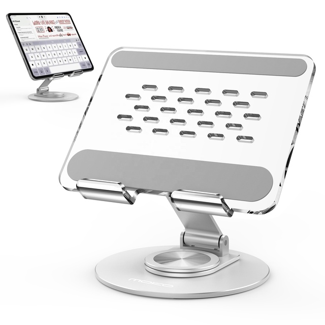 MoKo 360 Rotating Flexible Adjustable Desk Holder Universal Aluminum Tablet Phone Stand for 4 13 Inch Tablets