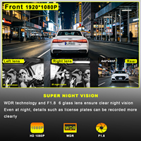 Nouvelle boîte noire de voiture 1080P Wifi Dashcam 4 canaux DVR de voiture hd Vision nocturne 4 objectifs Caméra de tableau de bord Wifi 4 objectifs Caméra de voiture Caméra de tableau de bord