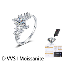 Bague de mariée pour femme en argent sterling S925 plaqué rhodium avec moissanite ovale 1 carat 5*7mm et pierres latérales en grappe inspirées de la flocon de neige