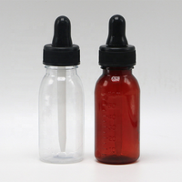 Flacon vide de 60 ml (2 oz) en PET transparent ambré avec bouchon inviolable anti-déversement pour sirop contre la toux et médicaments pour enfants