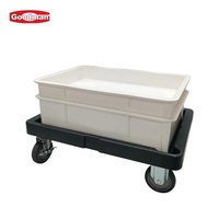 Troli Pengantar Makanan Goodman Commercial Kitchen Heavy-Duty Plastik PP Transparan/Hitam Kapasitas 4.29L 71x53x23cm untuk Katering