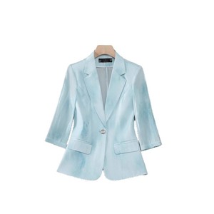 Pink Three Quarter Sleeve Blazer Jacket Women Professional Casual Breathable Spring Summer Autumn Tops Commute - Product Image 5