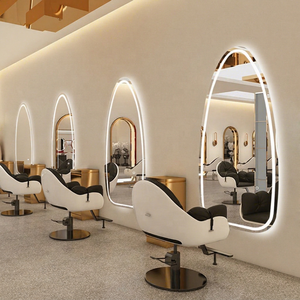 Miroir de salon de coiffure LED moderne, miroir mural intelligent, interrupteur tactile, cadre en aluminium pour salon de coiffure - Product Image 1