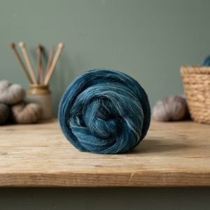 Precio al por mayor, directo de fábrica, tops de lana merino 100% de alta calidad, Color azul natural para tejer y tejer - Product Image 2