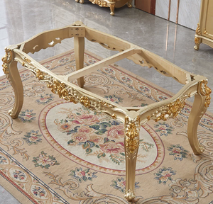European Dining <b>Table</b> and Chair Set Rectangle Marble Champagne Gold Antique Style Home Furniture 6 Piece - Product Image 5