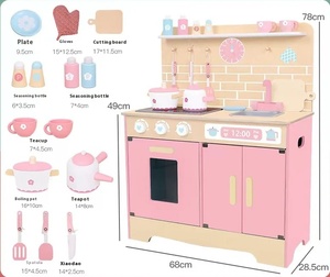 Ensemble de maison de jeu de simulation pour enfants personnalisé Cuisine variée en bois pour enfant garçon fille - Product Image 1