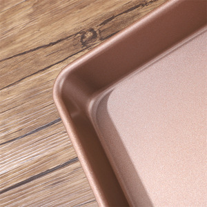 Bandeja Rectangular para Hornear de Acero al Carbono con Revestimiento Antiadherente Dorado, Apta para Horno, para Pizza y Otros Usos Domésticos - Product Image 2