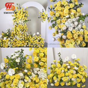 Nuevo diseño, rosas blancas y amarillas, flores de hortensias, decoración de flores permanentes artificiales - Product Image 3