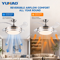 Ventilateur de plafond invisible silencieux BLDC de 42 pouces avec télécommande, pour chambre d'enfant, salon, intérieur, fabrication OEM ODM