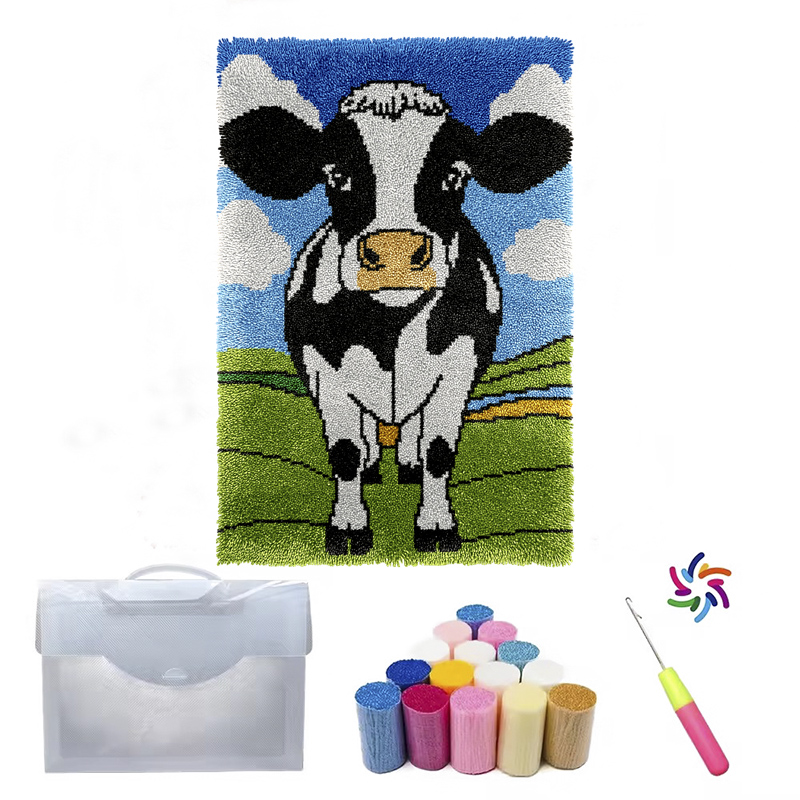 Kit de tapis à crochet de vache