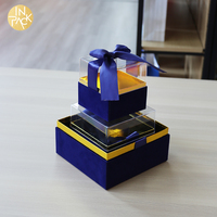 EN PACK PVC clair rouge vert bleu boîte vide boîte d'emballage en plastique cadeau de luxe boîte de noël emballage avec nœud de ruban