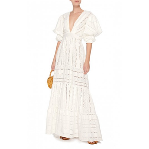 white basic maxi dress