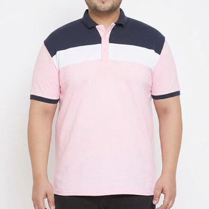 Chemises polo en coton pour hommes, coupe classique, couleurs rose, bleu marine et blanc, col rabattu, vêtements d'été pour hommes - Product Image 3
