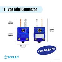 Câble de thermocouple de type T -200~350 ° Sonde de capteur de température avec connecteur bleu, longueur personnalisable disponible