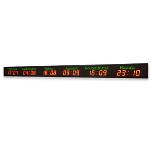 Orologio da parete multifunzione con timer a LED orologio da parete con 6 fusi orari da città