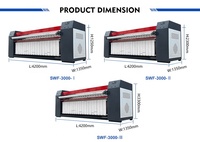 Machine à repasser et à plier automatiquement les draps chauffants électriques pour hôtels, largeur 3300 mm, équipement de blanchisserie commercial