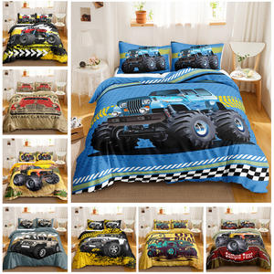 Juego de Ropa de Cama con <span class=keywords><strong>Funda</strong></span> Nórdica de Microfibra Ecológica de 500 Hilos con Estampado de Dibujos Animados de Vehículos Todoterreno, Diseño Digital con Temática de Autos para Adultos - Product Image 3