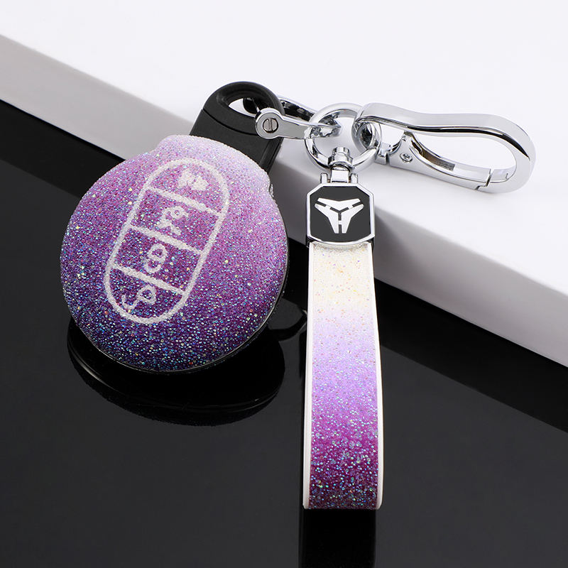 Couvercle à 3 boutons + porte-clés PC violet