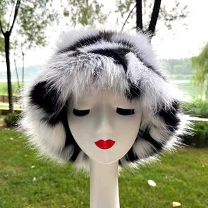 Tie Dye peluche couleur bloquant fausse fourrure seau chapeau femmes floue fête chaud doux multi-couleurs motif renard pêche sport décontracté - Product Image 3