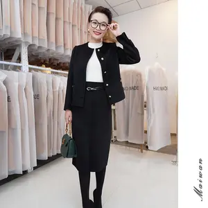 100% Max Double- Faced Wool Coats and Skirt Suit for Woman