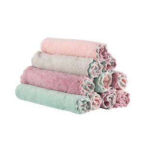 Chiffons de cuisine réutilisables en microfibre 27*16cm, serviettes absorbantes en microfibre corail pour le nettoyage sanitaire - Product Image 2