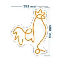 Enseigne néon LED personnalisée Chic Chicken, alimentée par USB, lumière décorative murale, corps en silicone IP67, intensité réglable, lumière du jour 5000K, pour chambre, porte, pièce