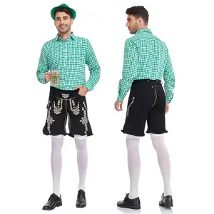 Funmular Oktoberfest Costume for Men German Bavarian Oktoberfest Costume Set with Shirt and Pant
