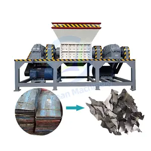 OCEAN Used Tire Recycle Plant Rent Machine Motorcycle Tire Plastic Lump Double Axis Shredder for Sale