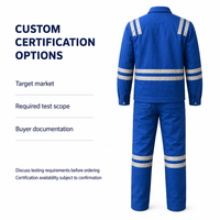 Ensemble de vêtements de travail résistants aux flammes et aux arcs électriques NFPA 2112 CAT2, veste et pantalon 100% coton avec bande réfléchissante pour uniformes industriels