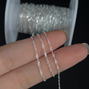 Cadena de Cuerda de Plata de Ley <span class=keywords><strong>925</strong></span> a Granel para Fabricación de Joyería Collar Pulsera - Product Image 2