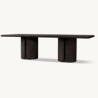 Table de salle à manger en bois de pin massif moderne, 8 places, forme rectangulaire, sans assemblage, pour usage domestique