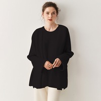 Cardigan en mélange de cachemire sur mesure, vente en gros, cachemire de Mongolie intérieure, laine de cachemire unie, pull en tricot épais, manteau d'automne, haut en cachemire pour femmes