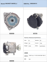 Alternador para Ford Focus I 1.8 TDDi DAW DBW BHDA BHDB C9DA C9DB C9DCFORD Tourneo 1.8 TDCi 0986049181
