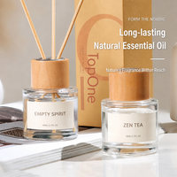 Diffuseur de parfum en fibres végétales naturelles TopOne, diffuseur de parfum longue durée avec bouteille en verre pour spa, salle de yoga, aromathérapie